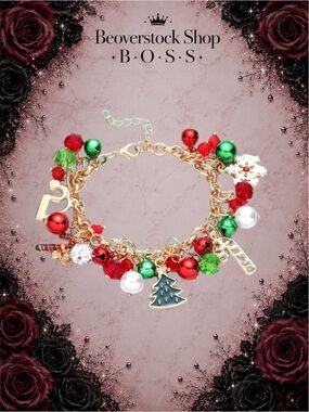 New Christmas Jingle Bells (they actually make noise) Gold Tone Charm Bracelet